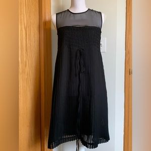 French Connection Sheath Dress Pleated Overlay Size 6